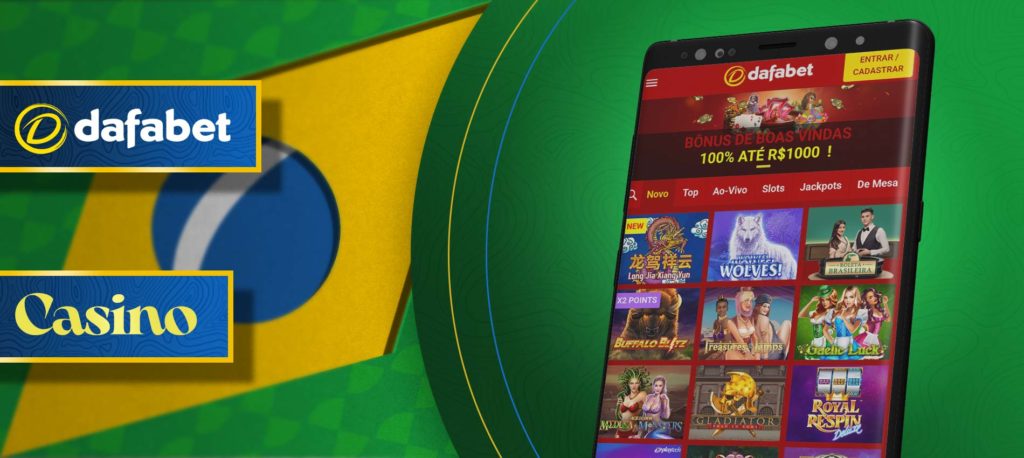 Todos os jogos de casino, slots e cartas em uma aplicação móvel Dafabet no Brasil