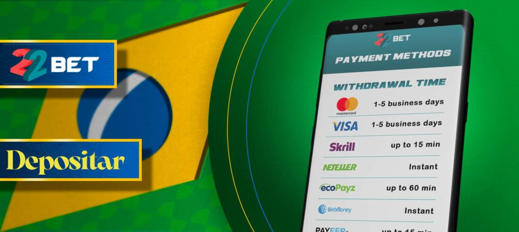 Uma forma rápida e fácil de fazer um depósito da aplicação móvel 22bet Brazil para andróide.