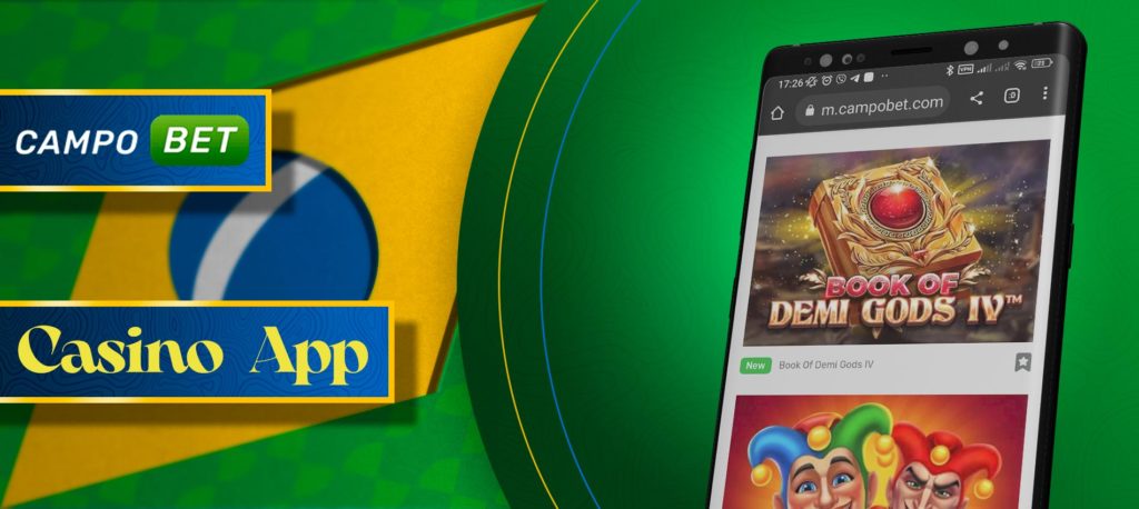 Todos os jogos de casino, slots e cartas em uma aplicação móvel Campobet no Brasil