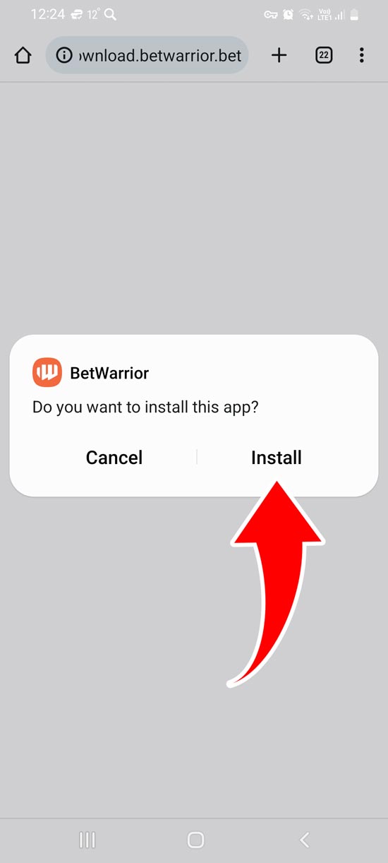 En la ventana de descarga de la aplicación, seleccione instalar, paso 5