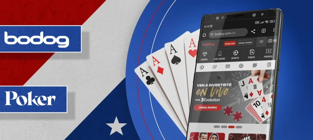 Póquer y otros juegos de cartas en la aplicación móvil de Bodog