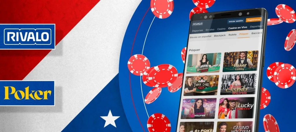 Póquer y otros juegos de cartas en la aplicación móvil Rivalo para android
