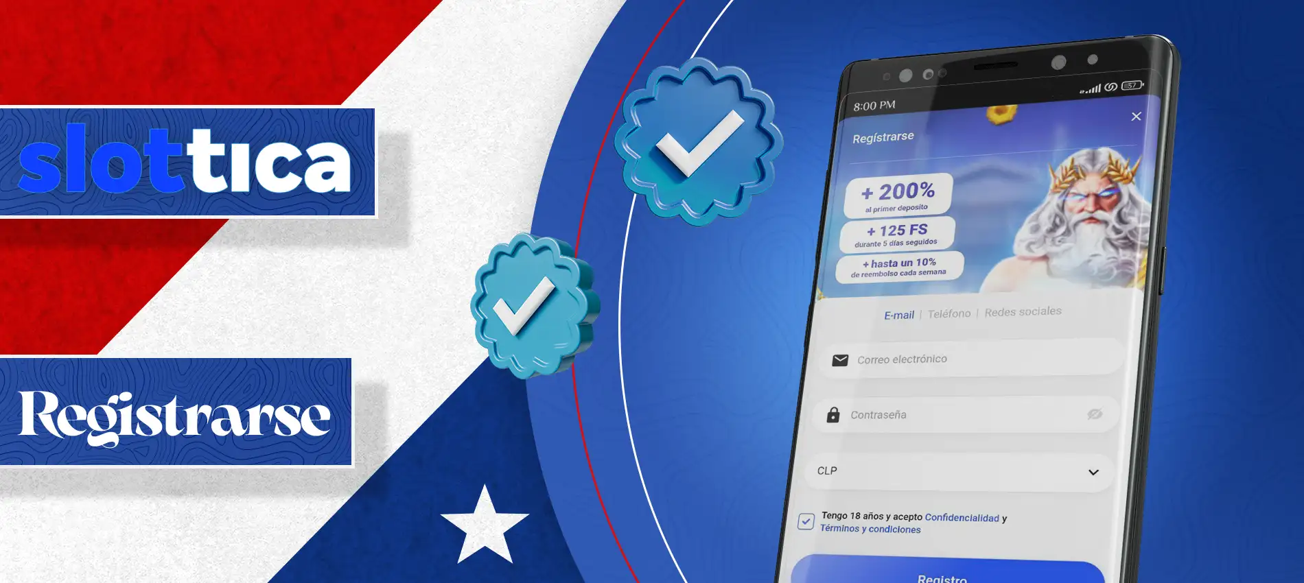 Proceso de registro en Slottica a través de la aplicación móvil