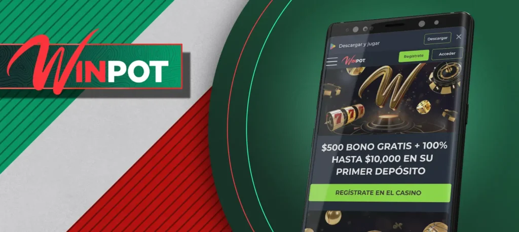 Captura de pantalla de la aplicación de apuestas Winpot