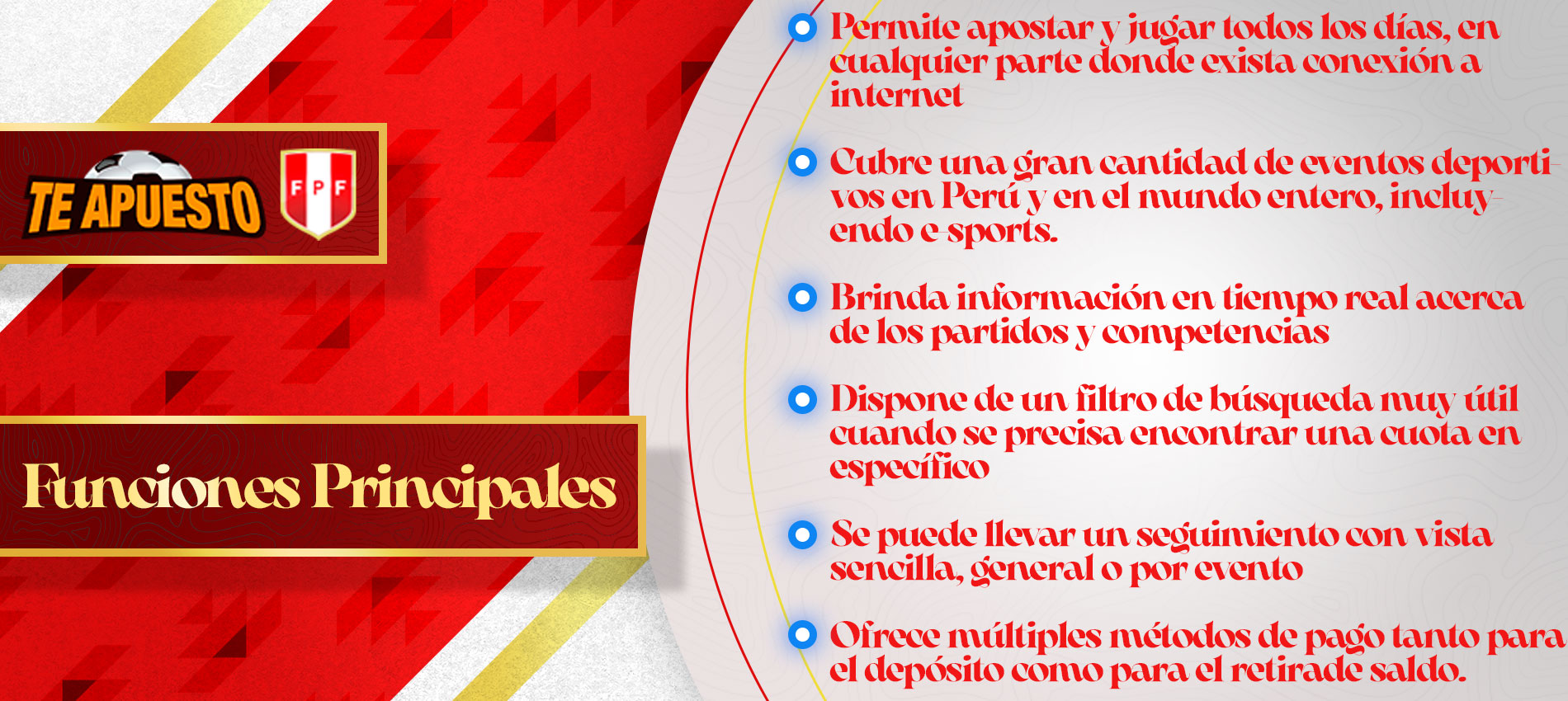 Las principales características de la aplicación te apuesto.