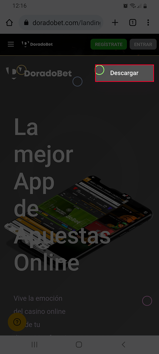 Descargar la aplicación Doradobet para Android - Paso 3