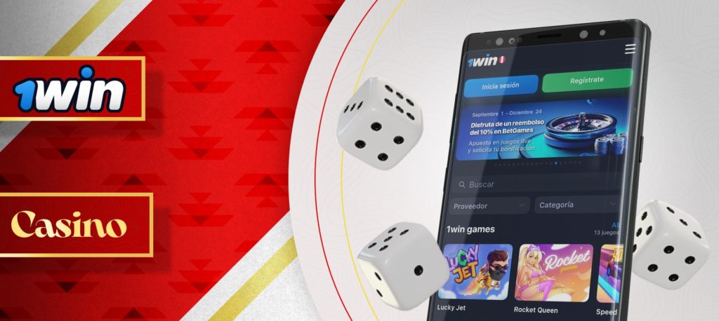 Captura de pantalla de la app de casino online 1win en Perú