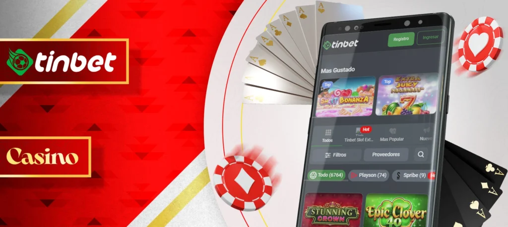 Todas las categorías de casino de la aplicación móvil Tinbet