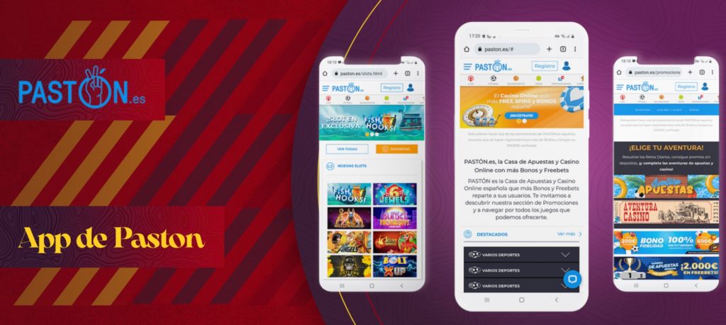 Haz tus apuestas en la app de Pastón en Android España