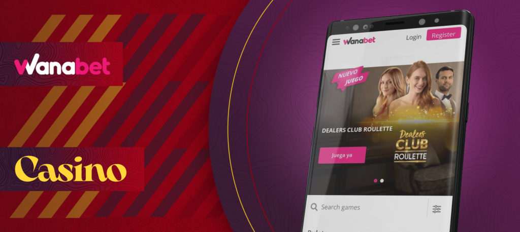 Todos los juegos de casino en la aplicación móvil de Wanabet