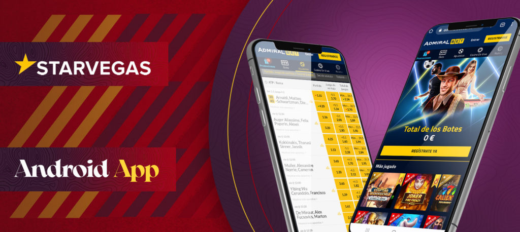 Schermata dell app Starvegas su dispositivo Android
