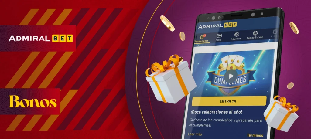Todos los bonos y promociones de la aplicación móvil de Admiralbet