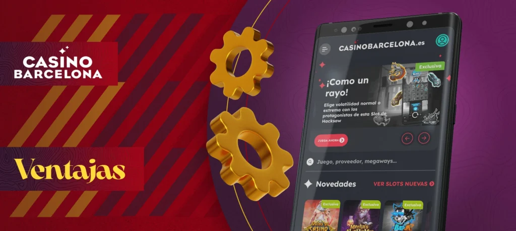 Todas las funciones principales de Casino Barcelona App para móvil.