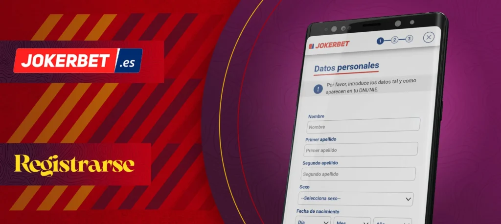 Instrucciones para registrarse a través de la aplicación móvil en la plataforma Jokerbet